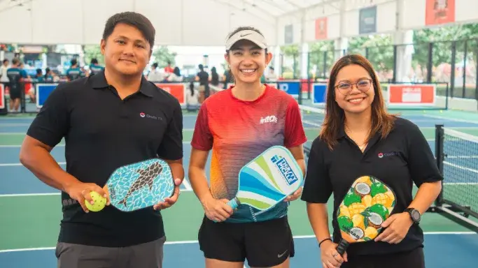 Thirsty Pickle staff on the pickleball courts